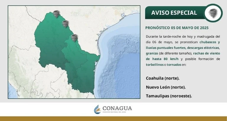 La combinación de lluvias en el norte y calor en el sur del estado genera un contraste climático que podría persistir a lo largo de la semana.