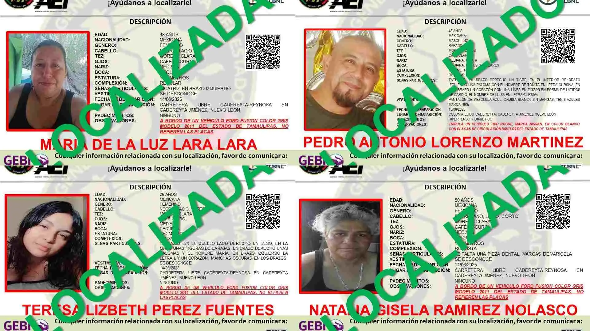 De acuerdo con las autoridades, los cuatro fueron encontrados en buen estado general de salud.