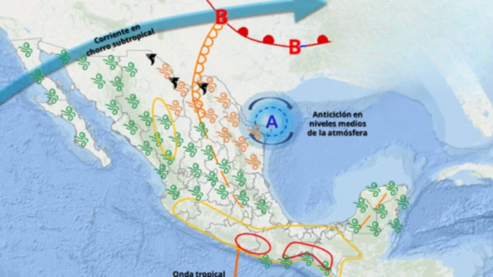 A este fenómeno se sumará la presencia de una línea seca que cruzará por el norte del país, lo que traerá consigo otros efectos climáticos significativos para la región.